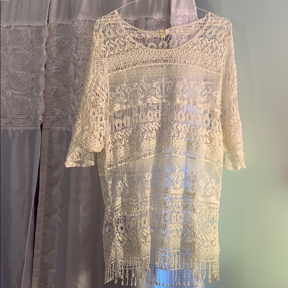 Ivory Lace Crochet Top